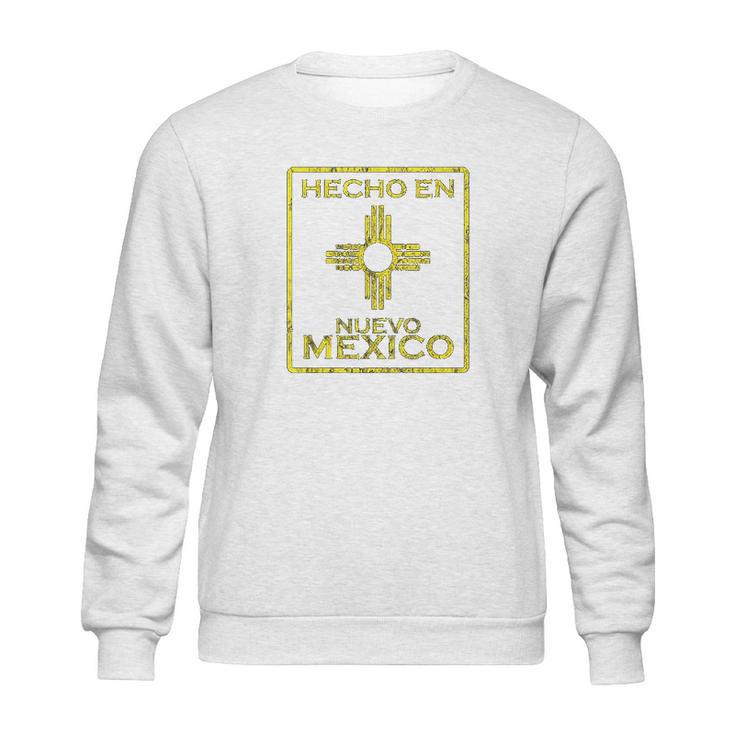 New Mexico Zia Symbol Distressed Hecho En New Mexico Sweatshirt