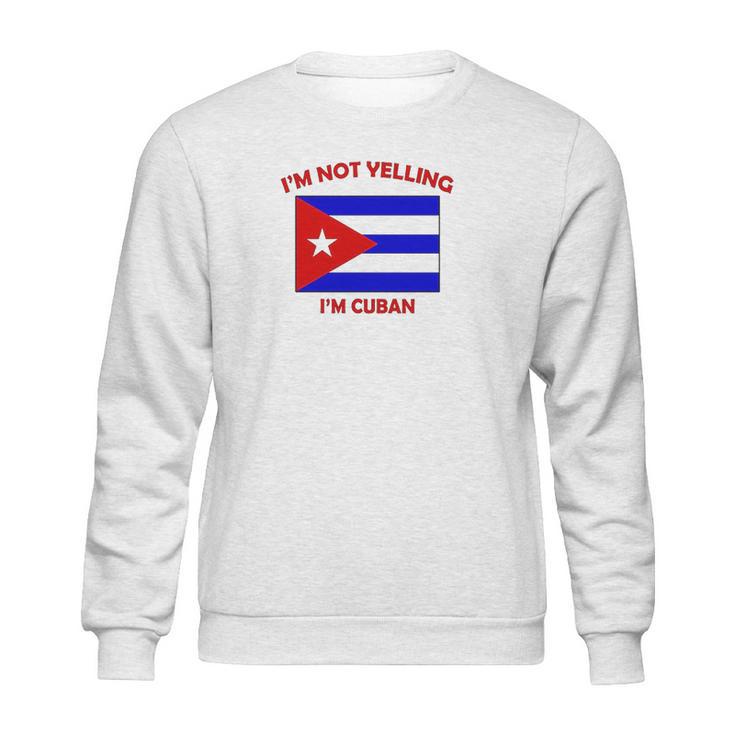 Im Not Yelling I Am Cuban Cuba Cubans Adjustable Trucker Hat Cap Sweatshirt