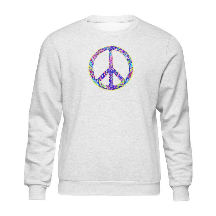 Peace Symbol In Easter Colors For Earth Day Jewel Tone Sweatshirt