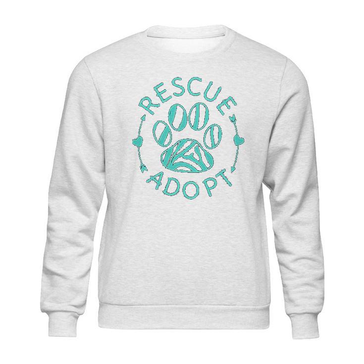 Rescue Adopt Animal Lover Love Cats Dogs Paw Print Sweatshirt