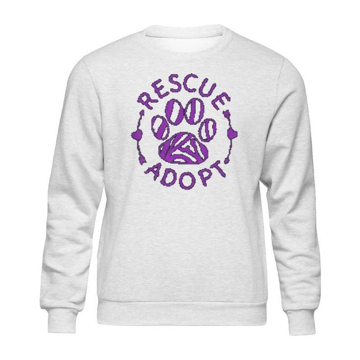 Rescue Adopt Animal Lover Love Cats Dogs Paws Print Lover Sweatshirt