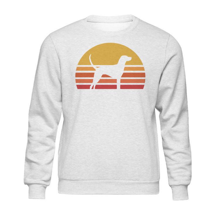 Retro Sun Redbone Coonhound Dog Silhouette Sweatshirt