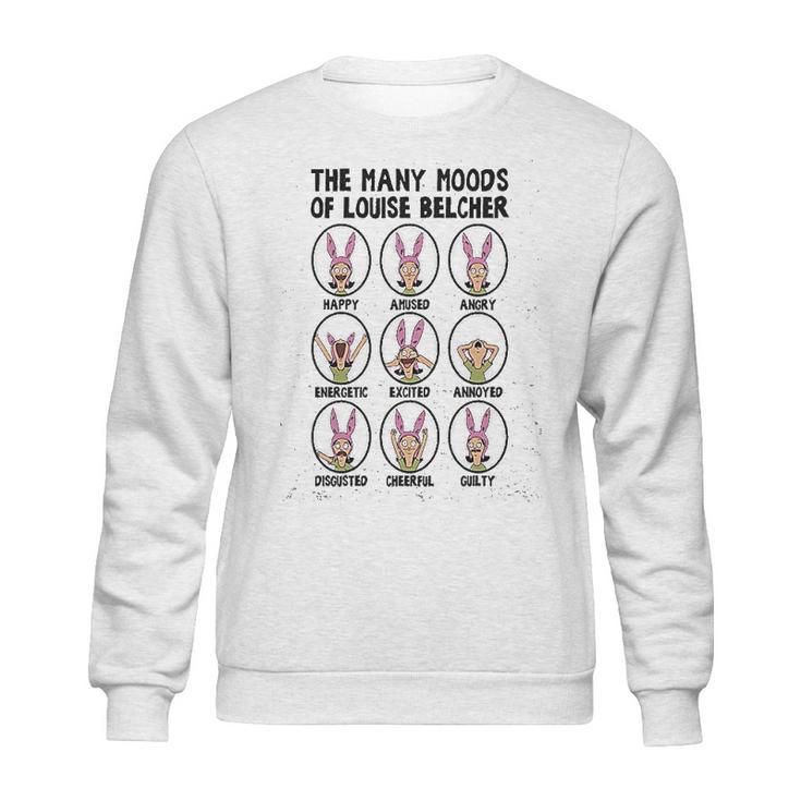 Ripple Junction Bobs Burgers Adult Unisex Many Moods Of Louise Light Weight Crew Sweatshirt