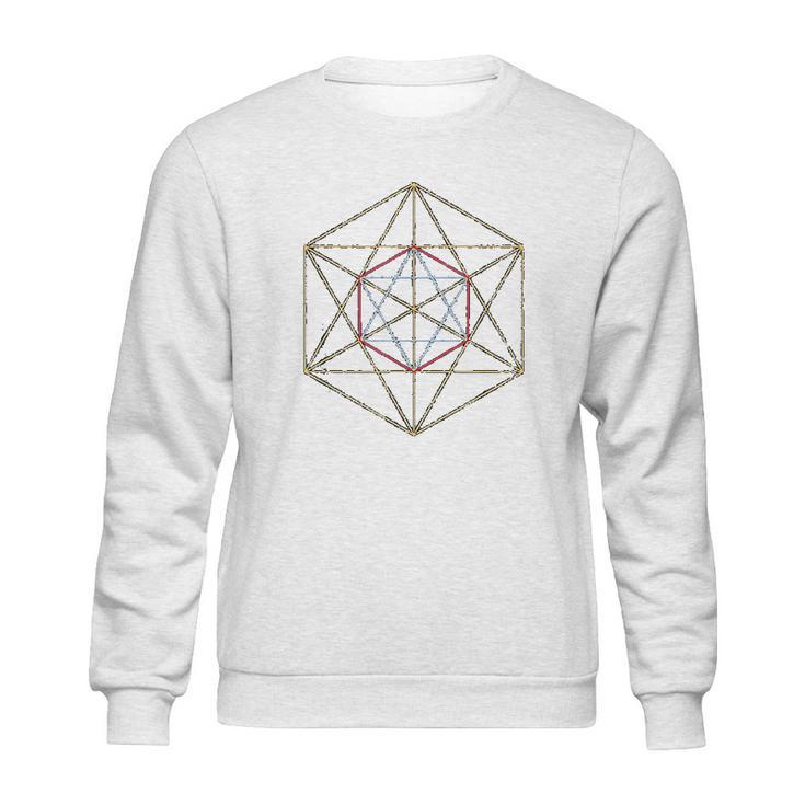 Sacred Geometry Merkabah Cube Of Archangel Metatron Sweatshirt