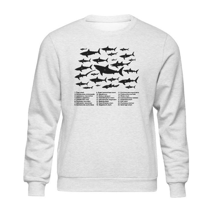 Shark Chart Conservation Funny Humor Fish Jaws Ocean Sweatshirt