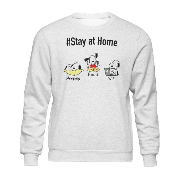 Snoopy Stay At Home Sleeping Food Wifi Sweatshirt