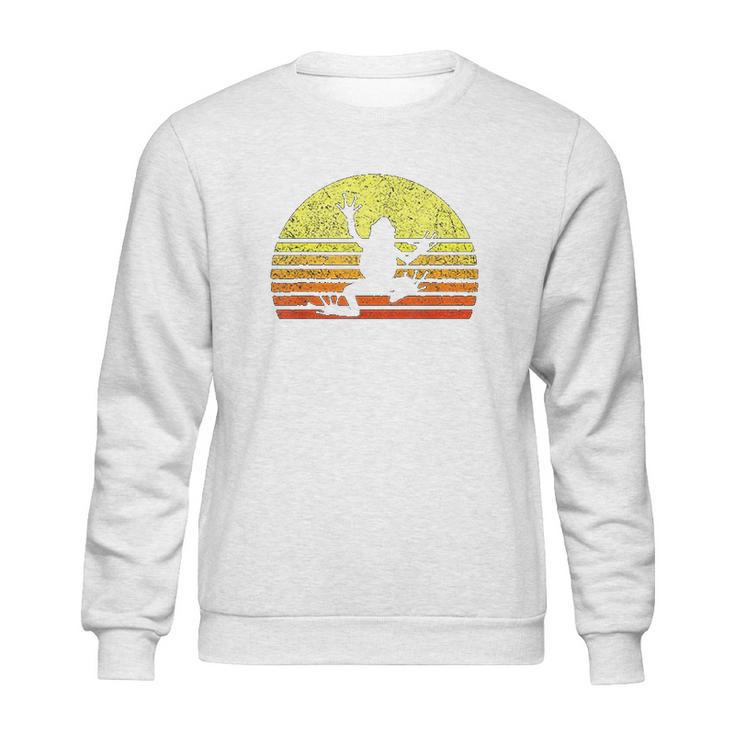 Tree Frog Design Save The Rainforest Retro Sun Vintage Gift Sweatshirt