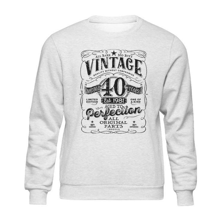 Vintage 40Th Birthday Top For Him 1981 Aged To Perfection Sweatshirt