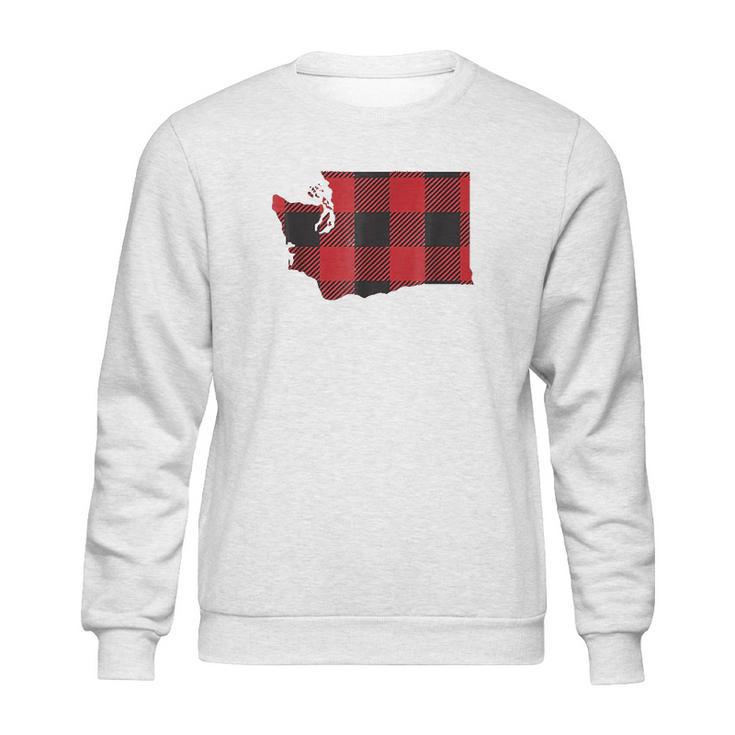 Washington State Seattle Flannel Plaid Sweatshirt