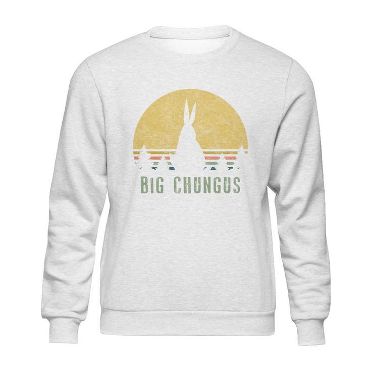 Big Chungus Funny Gift Retro Vintage Sunset Meme Video Game Gift Sweatshirt