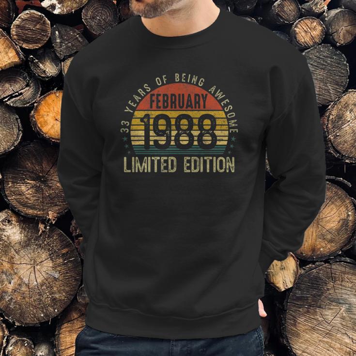 33 Years Old Born In February 1988 Outfit 33Rd Birthday Gift Sweatshirt Gifts for Him