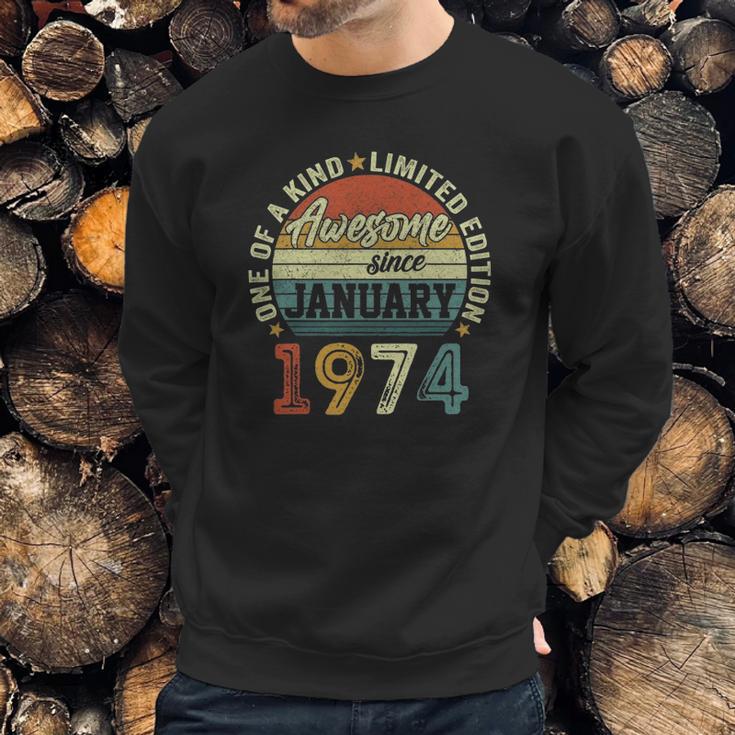 47 Years Old Birthday Gifts Awesome Since January 1974 Ver2 Sweatshirt Gifts for Him