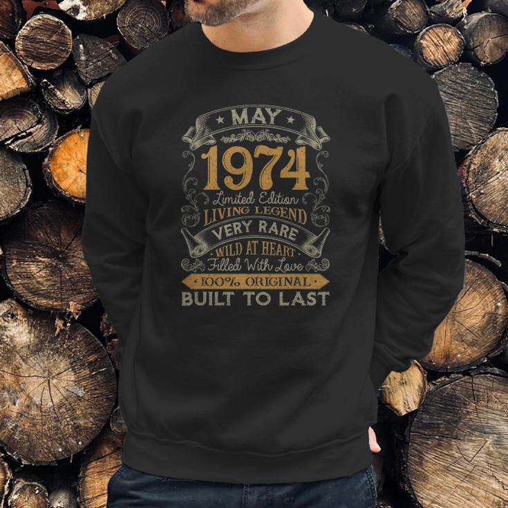 47Th Birthday Gift 47 Years Old Retro Vintage May 1974 Ver2 Sweatshirt Gifts for Him