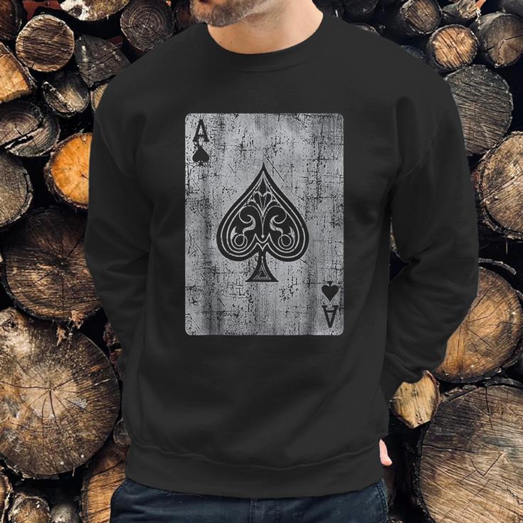 Ace Of Spades Card Gambling Poker Vintage Graphic Sweatshirt Gifts for Him