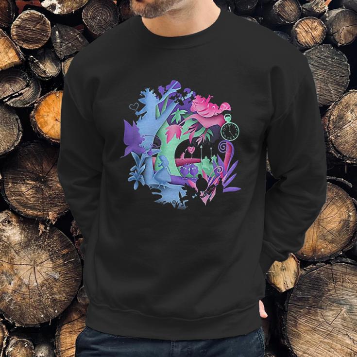 Alice In Wonderland Neon Forest Silhouette Sweatshirt Gifts for Him