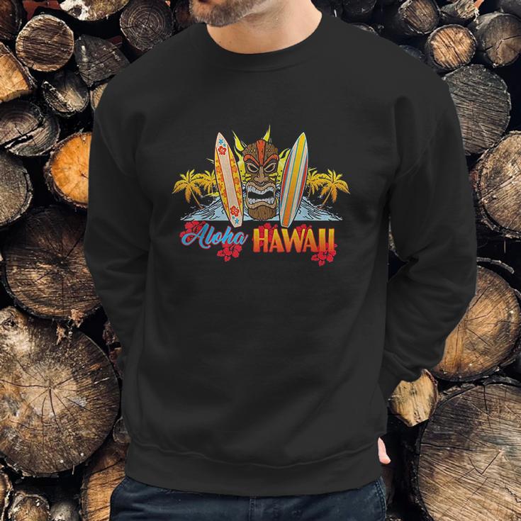 Aloha Hawaii From The Island Feel The Tiki Spirit Sweatshirt Gifts for Him