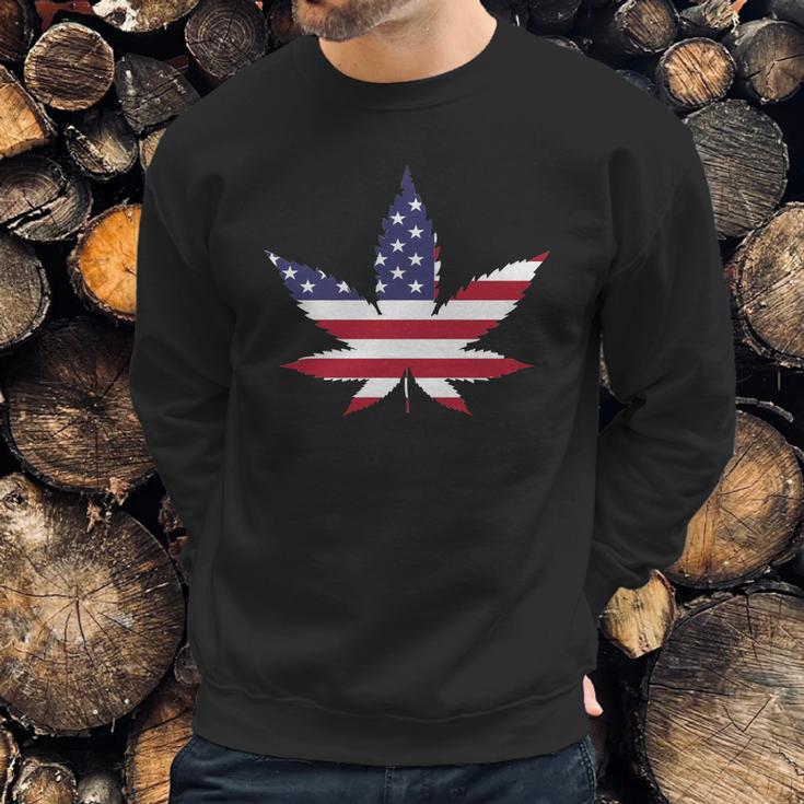 American Marijuana Leaf Sweatshirt Gifts for Him