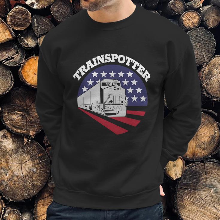 American Trainspotter Train America Trainspotting Trains Gift Graphic Design Printed Casual Daily Basic Sweatshirt Gifts for Him