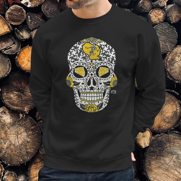 Americas Finest Apparel Green Bay Sugar Skull Sweatshirt Gifts for Him