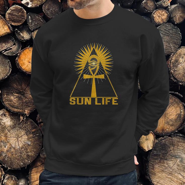 Ancient Egyptian Kemetic Ankh Pyramid Sun Life Sweatshirt Gifts for Him