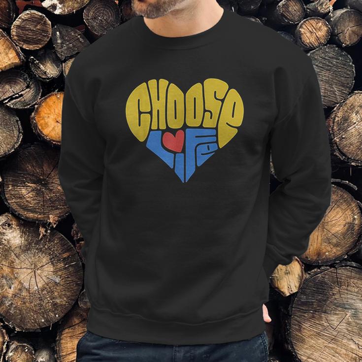 Anti- Bortion Choose Life Heart Sweatshirt Gifts for Him