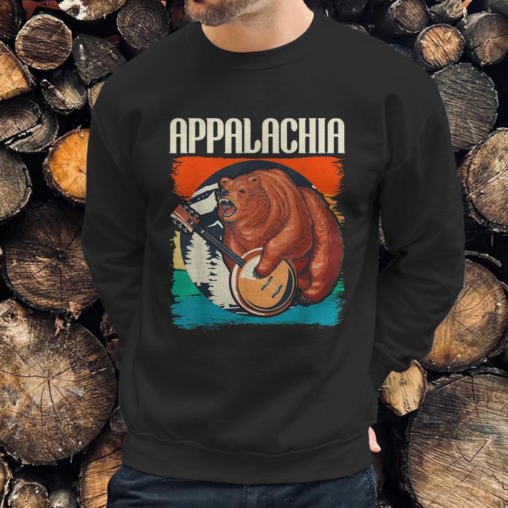 Appalachia Vintage Banjo Player Bluegrass Musician Graphic Design Printed Casual Daily Basic Sweatshirt Gifts for Him