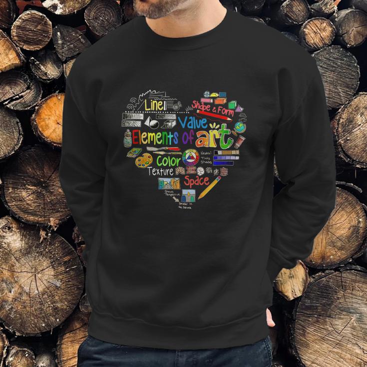 Artist Elements Of Art Heart Shape Colorful Painter Sweatshirt Gifts for Him