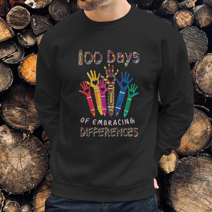 Autism Awareness Embrace Differences 100 Days Of School Iep Sweatshirt Gifts for Him