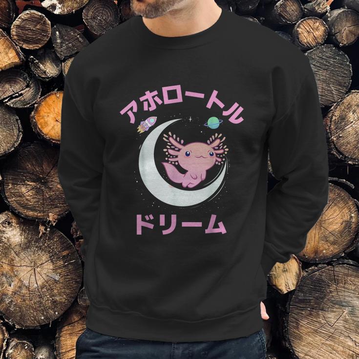 Axolotl Anime Japan Kawaii Pastel Goth Aesthetic Nu Goth Sweatshirt Gifts for Him