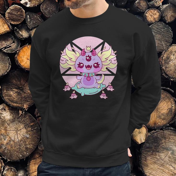 Axolotl Kawaii Pastel Goth Cute Creepy Nu Goth Aesthetic Sweatshirt Gifts for Him