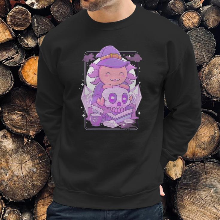 Axolotl Witch Halloween Witchcraft Cute Axolotl Pastel Goth Sweatshirt Gifts for Him