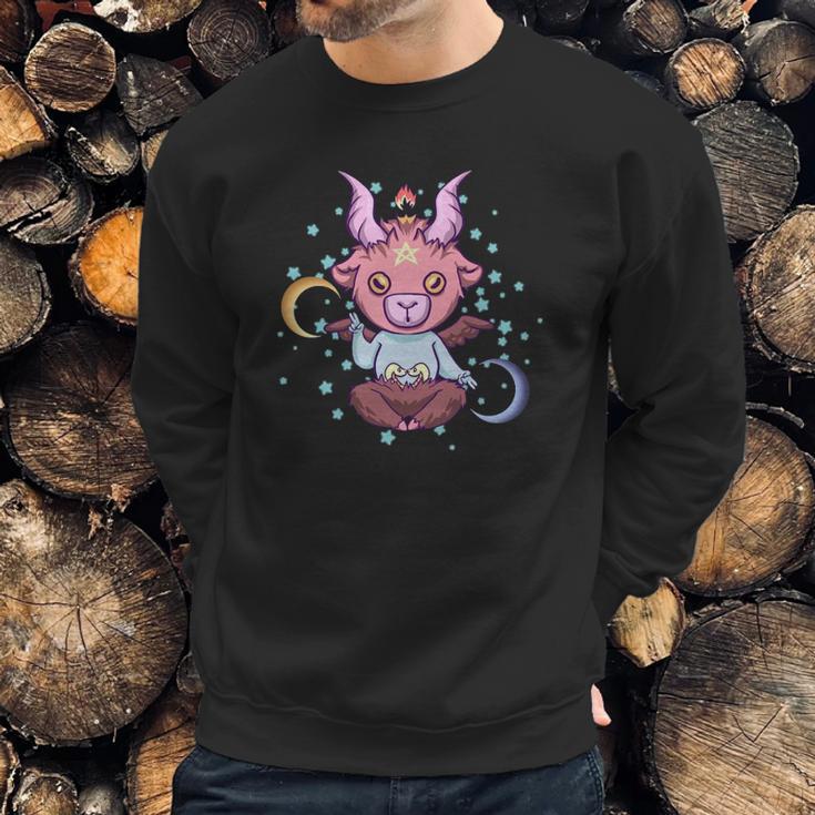 Baby Baphomet Kawaii Pastel Goth Emo Nu Goth Baphomet Sweatshirt Gifts for Him