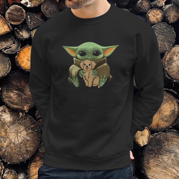 Baby Yoda Hug Golden Retriever Sweatshirt Gifts for Him