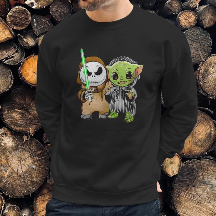 Baby Yoda And Jack Skellington Sweatshirt Gifts for Him