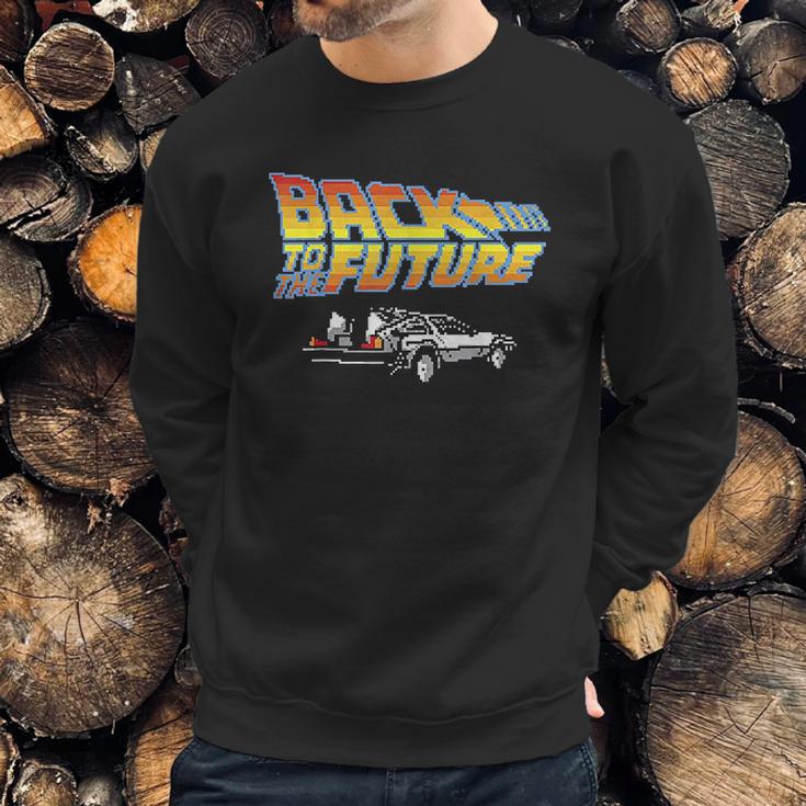 Back To The Future 8Bit Delorean Sweatshirt Gifts for Him