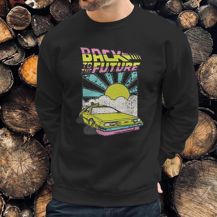 Back To The Future Delorean Sunrise Cartoon Sweatshirt Gifts for Him