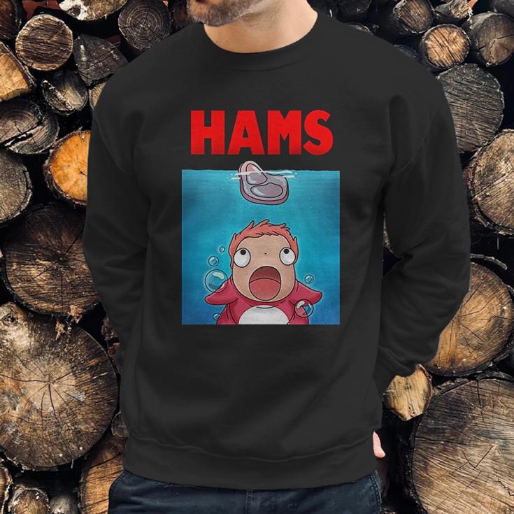 Bakugou Anime Ponyo On The Cliff Hams Parody Jaws Sweatshirt Gifts for Him