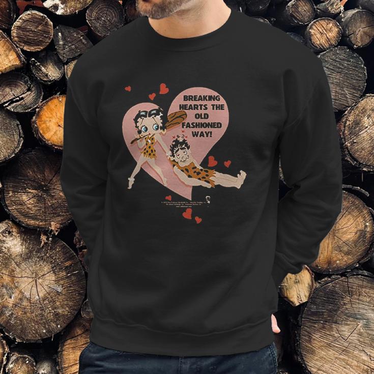 Betty Boop Breaking Hearts Valentines Day Sweatshirt Gifts for Him