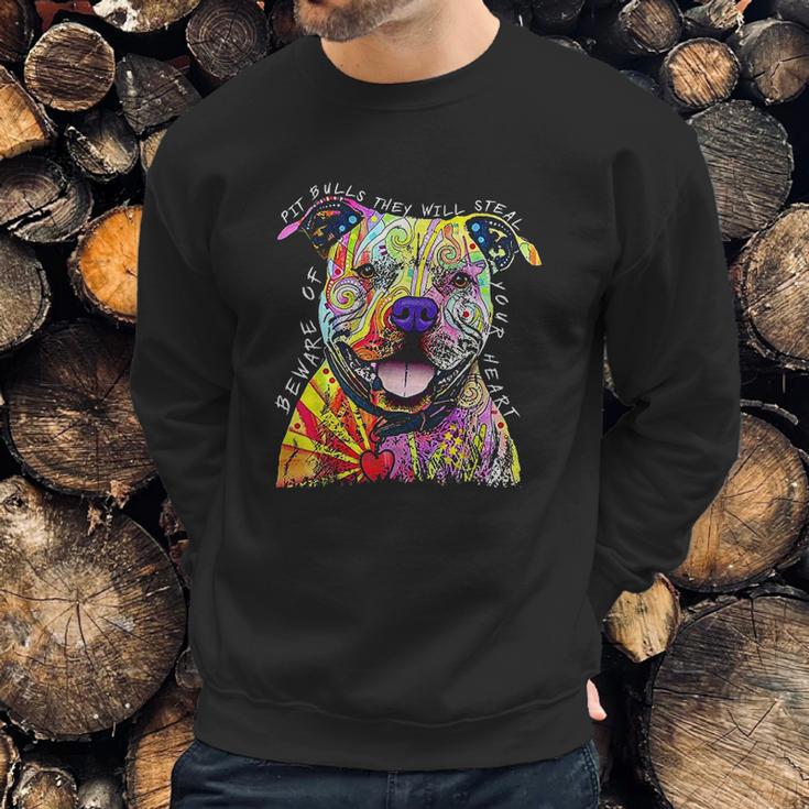 Beware Of Pit Bulls They Will Steal Your Heart Sweatshirt Gifts for Him