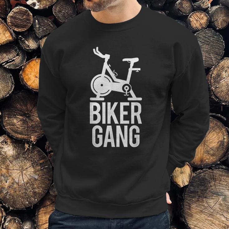 Biker Gang Funny Spin Saying Gym Workout Spinning Class Gift Sweatshirt Gifts for Him