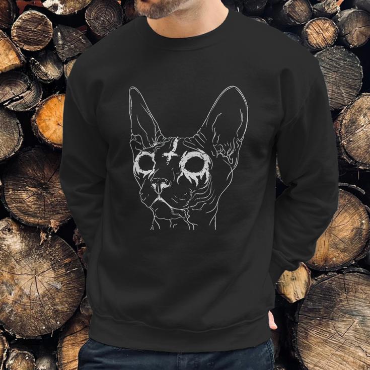 Black Metal Sphynx Cat Goth And Death Metal Sweatshirt Gifts for Him