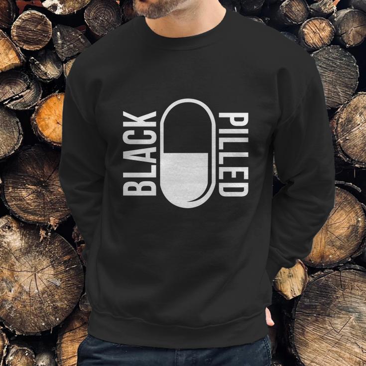 Blackpilledcom White Logo Sweatshirt Gifts for Him