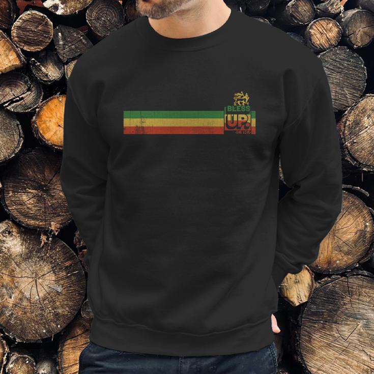 Bless Up Rasta Jamaica Roots Rock Reggae Sweatshirt Gifts for Him