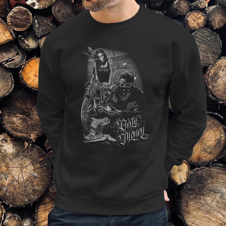 Bonnie And Clyde Dirty Money David Gonzales Art Dga Ride Or Die Mens Sweatshirt Gifts for Him