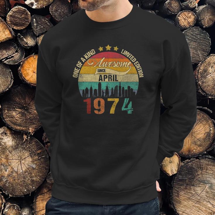 Born In April 1974 Vintage 47Th Birthday 47 Years Old Bday Sweatshirt Gifts for Him