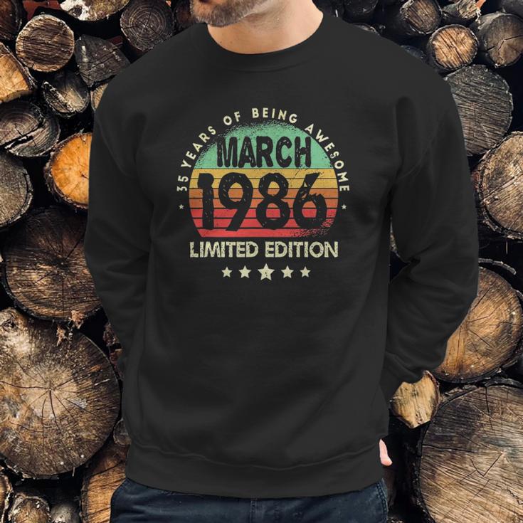 Born In March 1986 Vintage Limited Edition 35Th Birthday Sweatshirt Gifts for Him