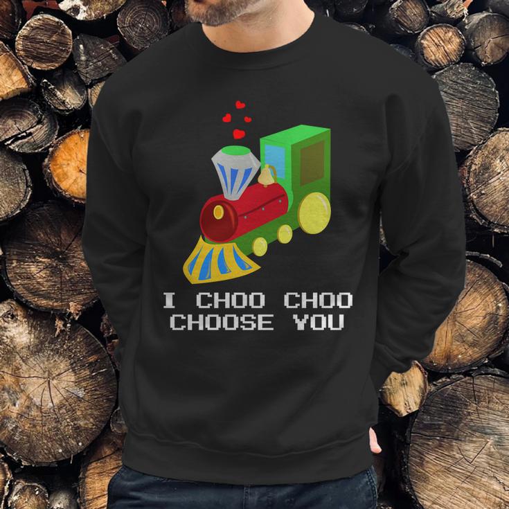 Boys Funny Valentines I Choo Choo Choose You Sweatshirt Gifts for Him