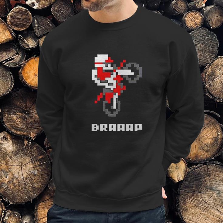 Braaap Dirt Bike Retro 8 Bit Video Game Gamer Full Sweatshirt Gifts for Him