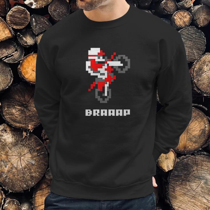 Braaap Dirt Bike Retro 8 Bit Video Game Gamer Sweatshirt Gifts for Him