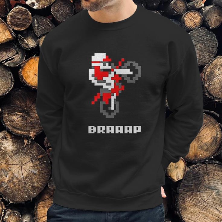 Braaap Dirt Bike Retro 8 Bit Video Game Gamer Graphic Sweatshirt Gifts for Him